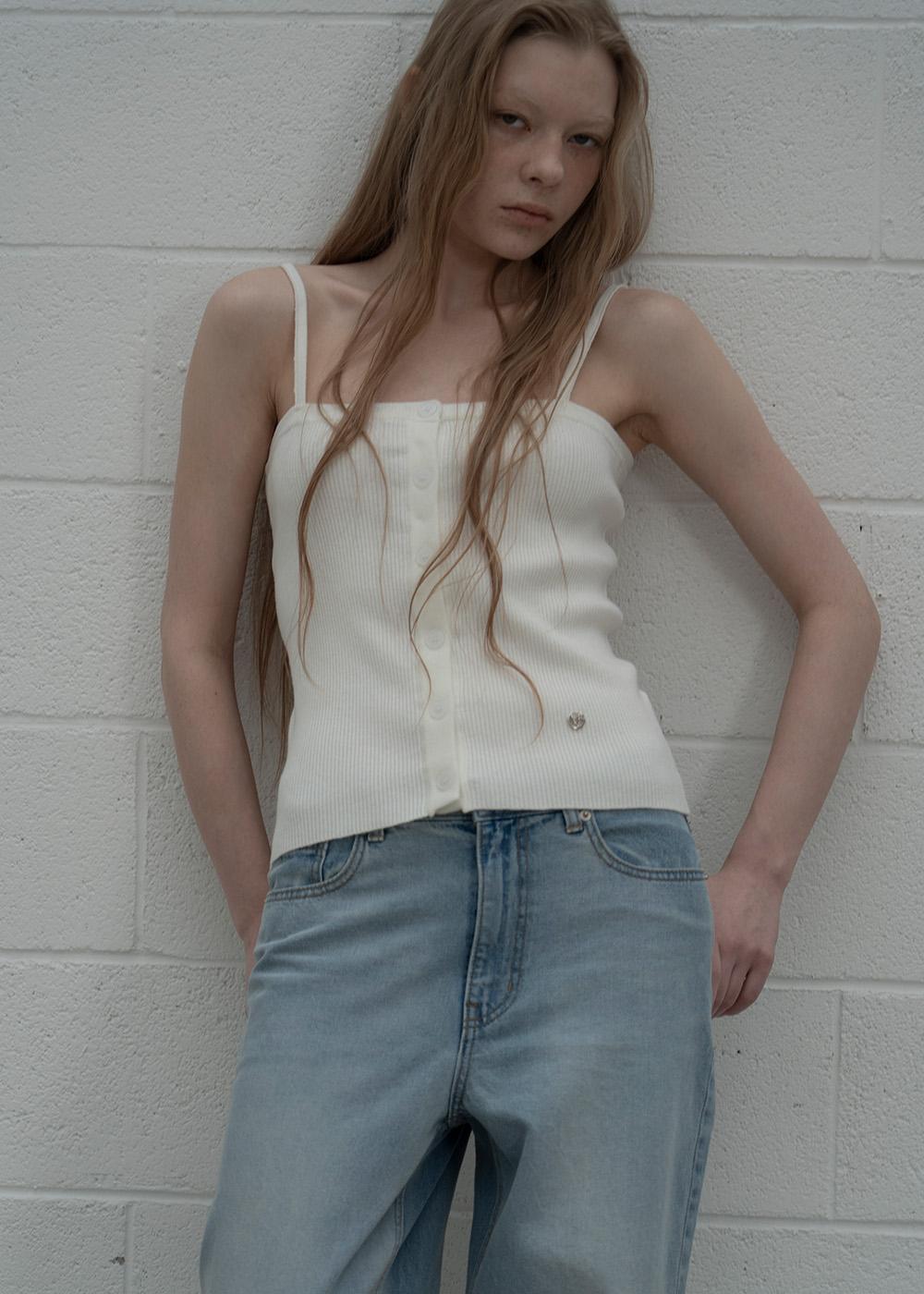 Knit Open Sleeveless (Ivory)
