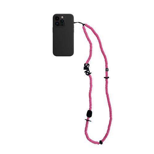 nature beads crossbody phone strap pink