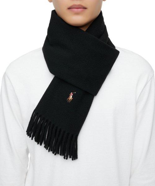 프린지 버진 울 스카프 - 블랙