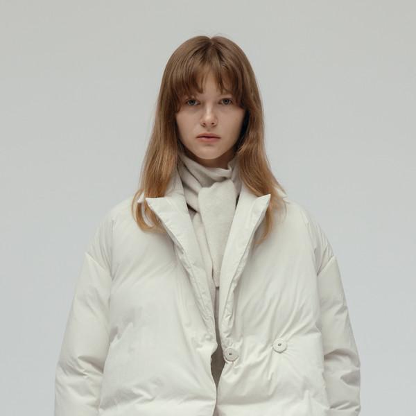 GOOSE DOWN DOUBLE BREASTED MUFFLER JACKET - ANTIQUE WHITE
