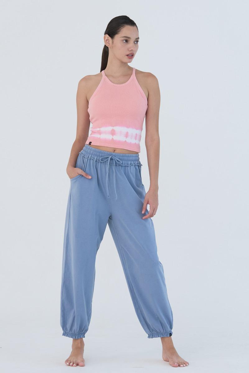 OZPG6039 코튼 프릴 조거팬츠 - 그레이 블루