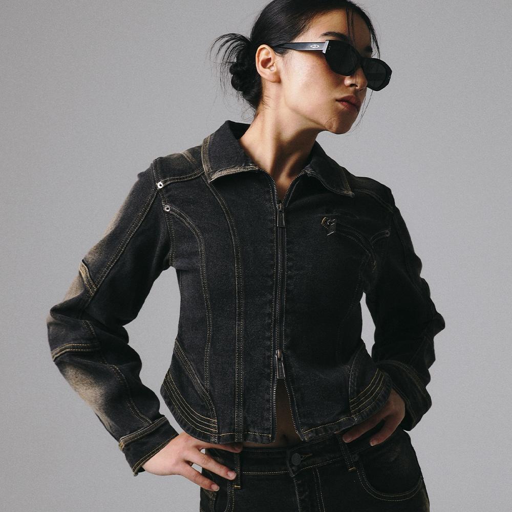 HUMP RIDER DEINM JACKET BLACK WASHED