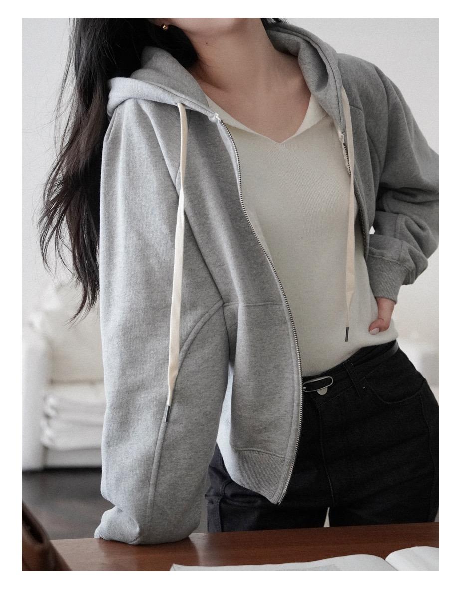 uur cozy Zip-up hoodie (3colors)