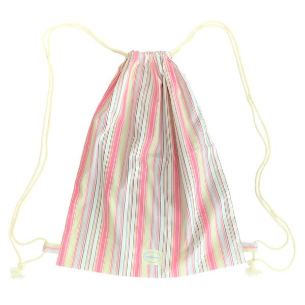 [crimson made] funky pink stripe string bag (pink)