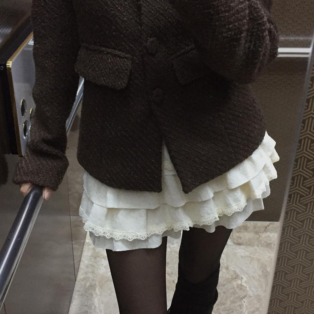 크림치즈마켓 [벨트set] 로망스 레이스 캉캉 미니 스커트 - sk