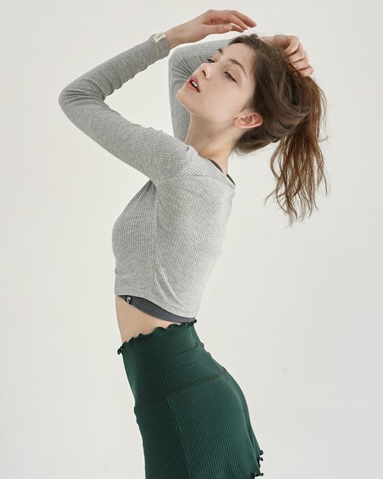 줄리아 골지 롱슬리브DEVI-T0092-그레이