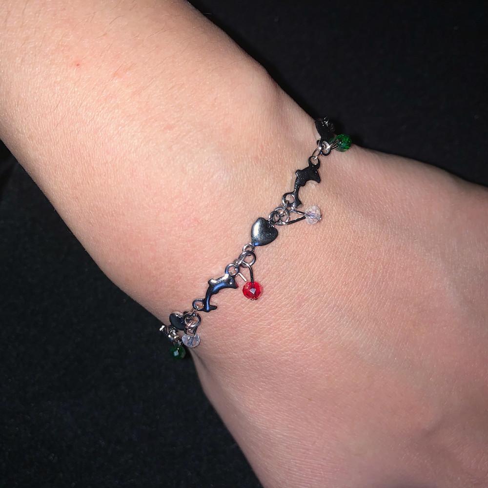 돌핀 하트 크리스마스 체인 팔찌