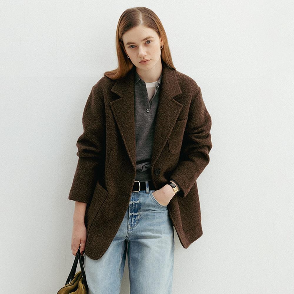 [11/15 예약배송] Tweedy Pocket Jacket (Brown)