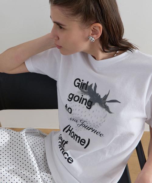 M STRAWBERRY SHORT SLEEVE T-SHIRT_WHITE