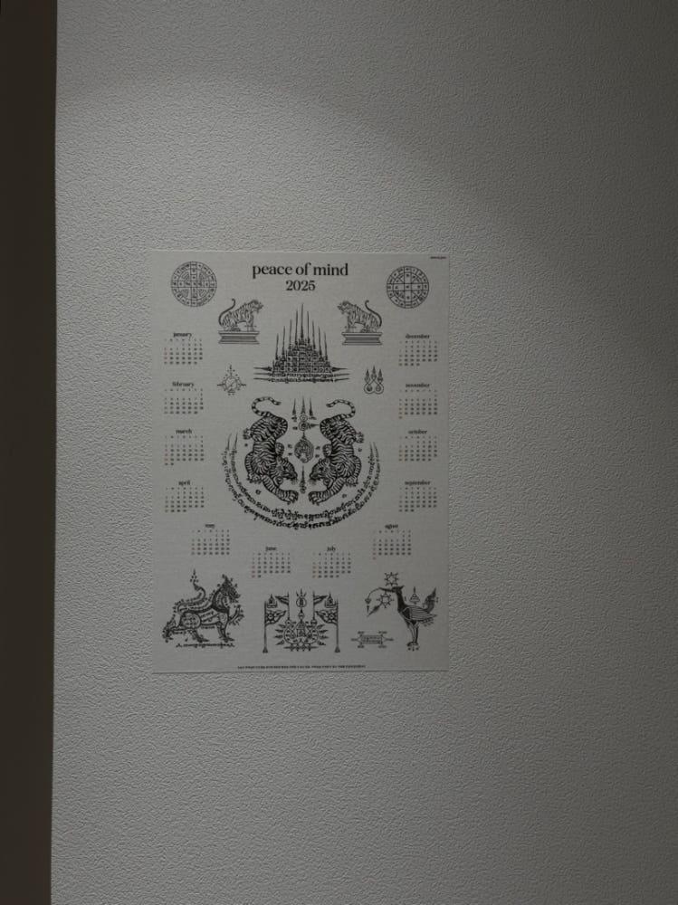 [마음의평화] 2025 태국 전통 부적 캘린더