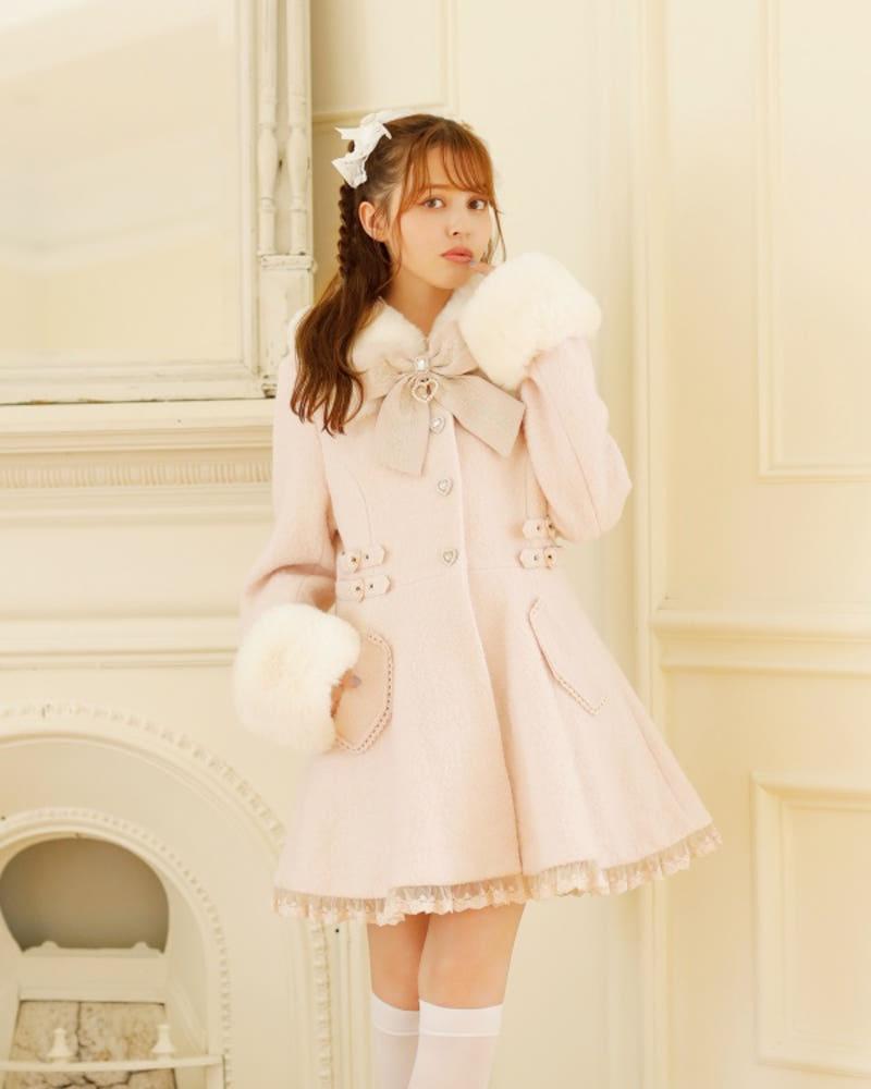 LIZ LISA 리즈리사 비쥬 리본 미니기장 A라인 코트