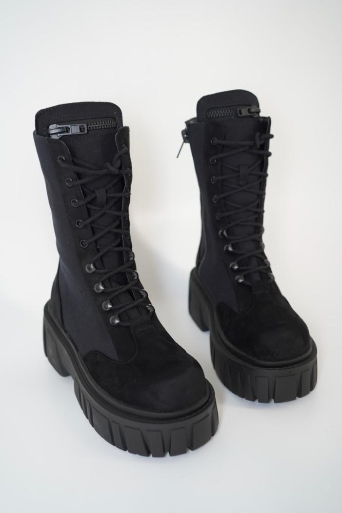 블랙핑크 제니 로제 워커 스웨이드 레이스업 힐 club exx Renegade Rager Buckle Boots