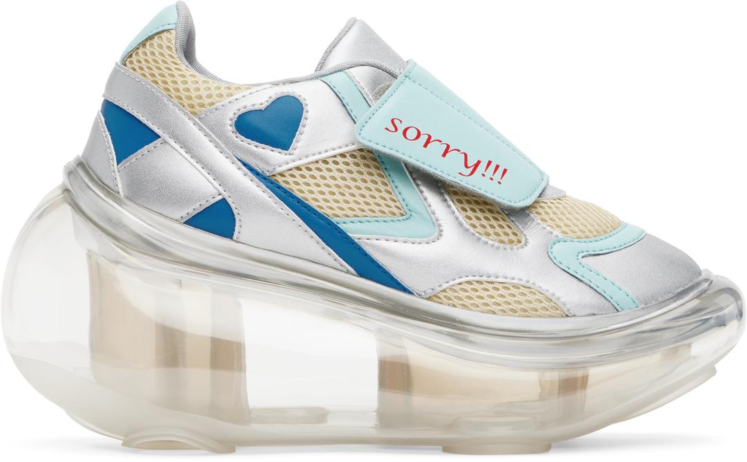 SSENSE Exclusive Off-White & Blue JennyFax Edition Bubble Sneakers