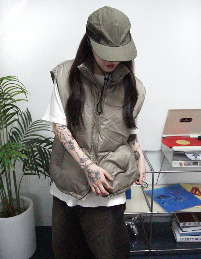 아원 투웨이 지퍼 스트링 패딩 [소매 탈착 가능]