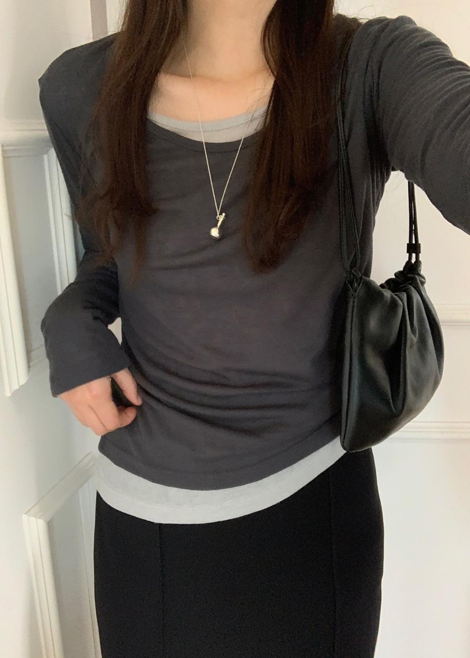 (ONLY) 어베인 울 시스루 T