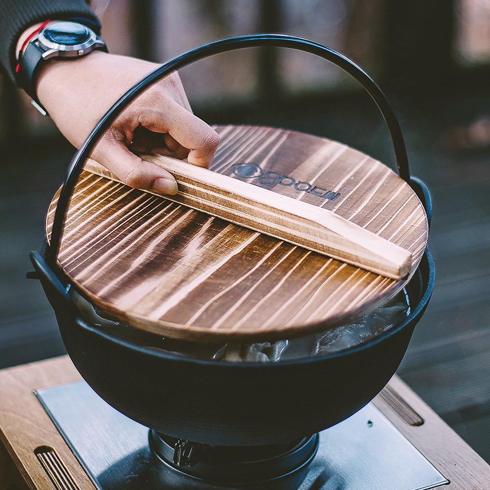 800도씨 주물 샤브샤브 냄비 무쇠 캠핑 전골 걸이형 고리형 에나멜 코팅 25cm