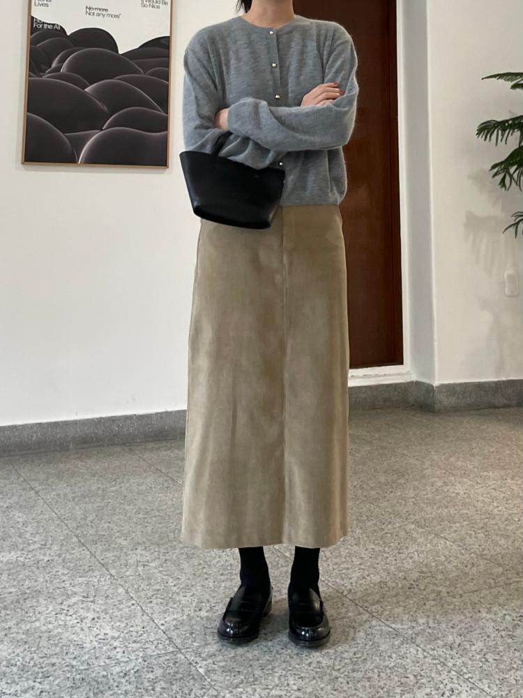 바게트 코듀로이 밴딩 롱 스커트 ( 3colors )
