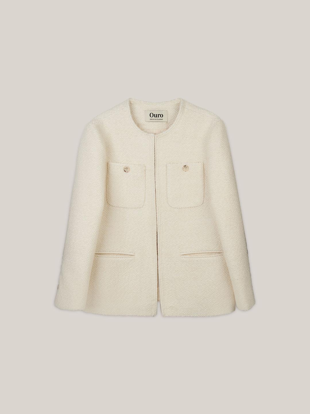 POCKET TWEED JACKET  [ CREAM ]