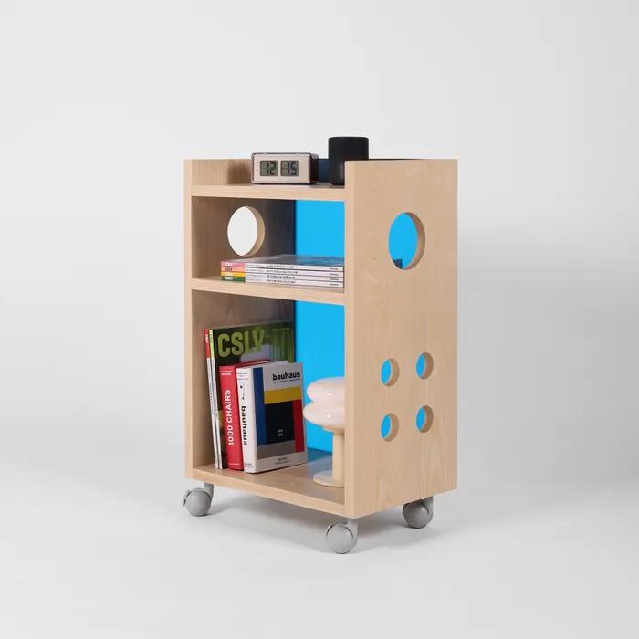 Ando_02 Trolly Shelf  (blue) Ash wood 원목 트롤리