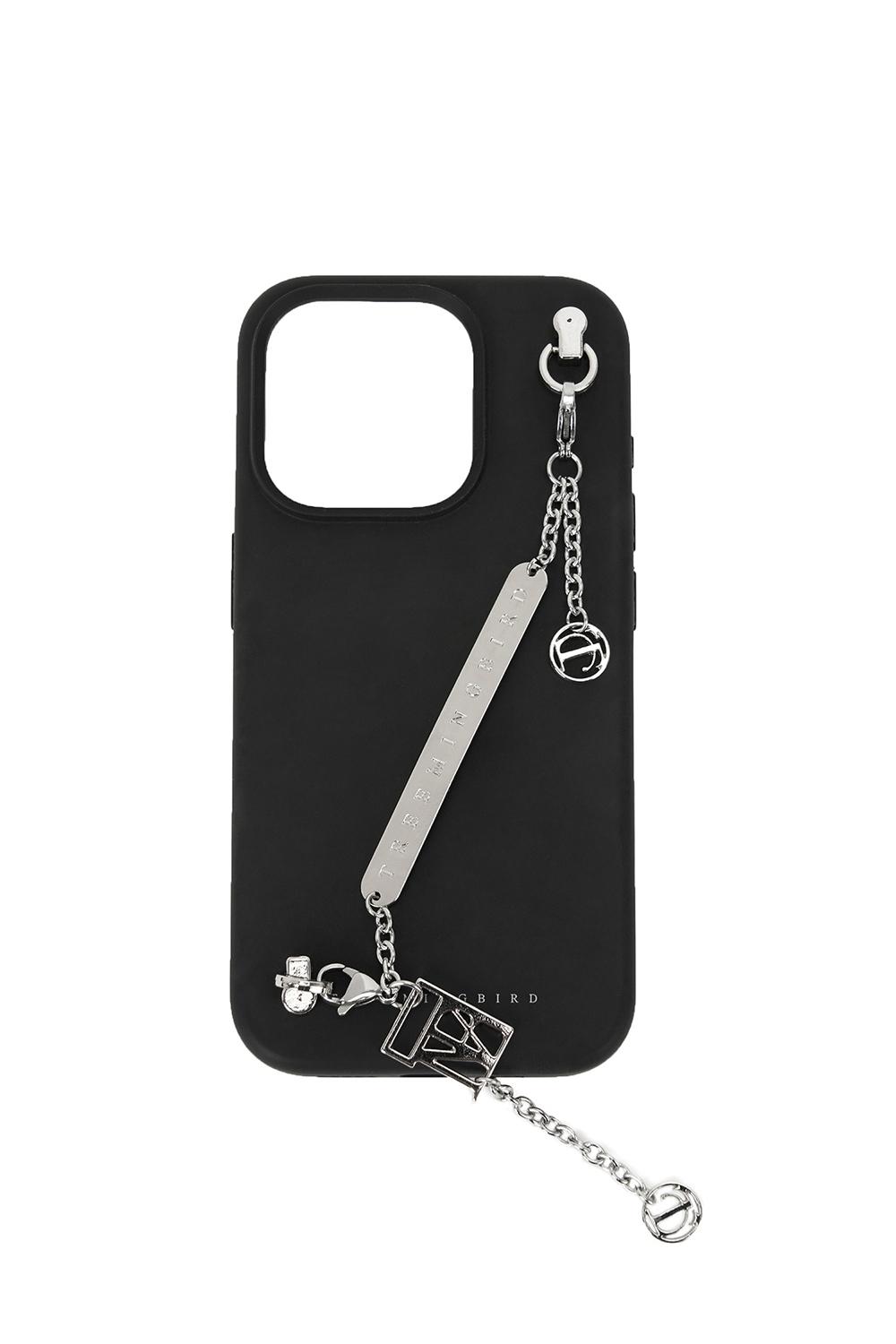 Single Chain Strap Phone Case [ Black ]