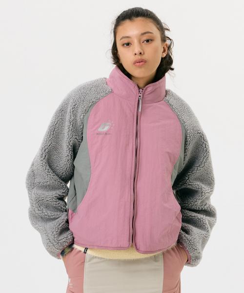 W PADDING BLEND FLEECE JUMPER [PINK]