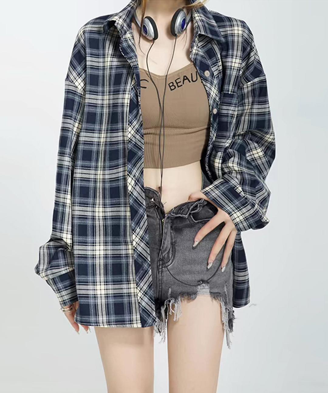 미즈민 [단독][겨울용 기모추가🏆5만장돌파👍셔츠BEST👏평점4.9/극찬후기🚀당일출발 익일도착🌴휴양지룩 여행룩] 프렌즈 루즈 체크셔츠 s158463