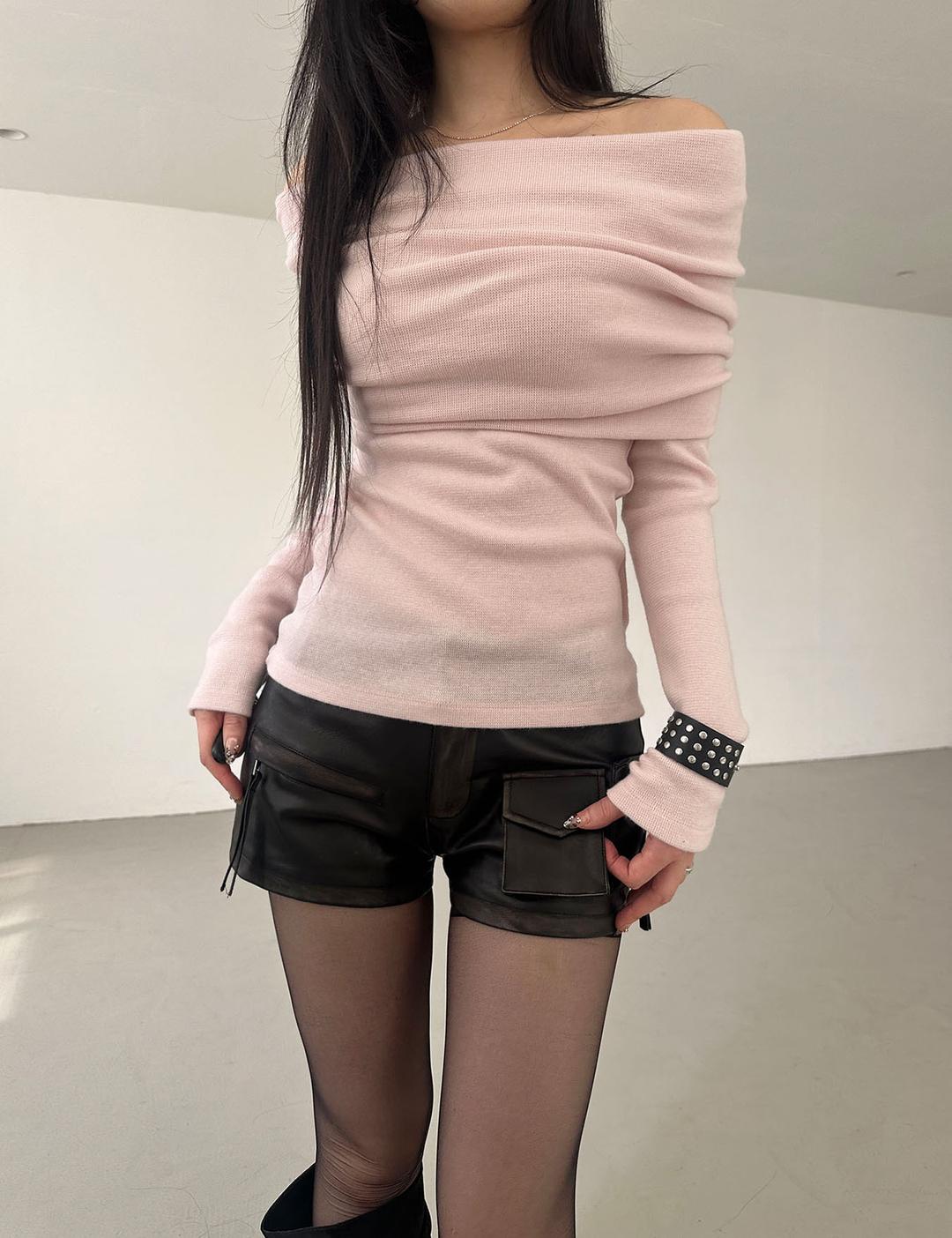 angora off-shoulder top (3color)