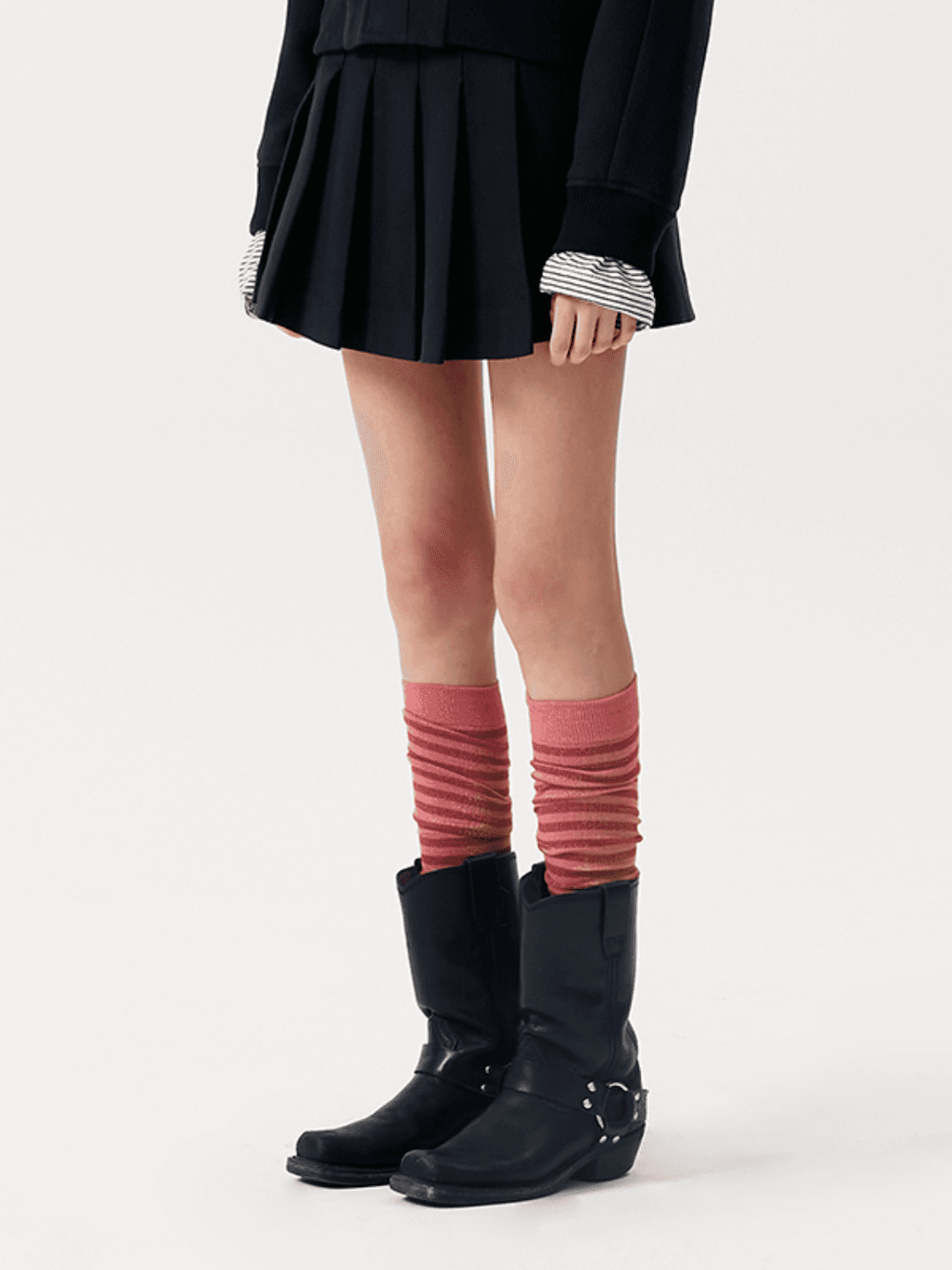 PLEATED SKIRT PANTS KA [NAVY]