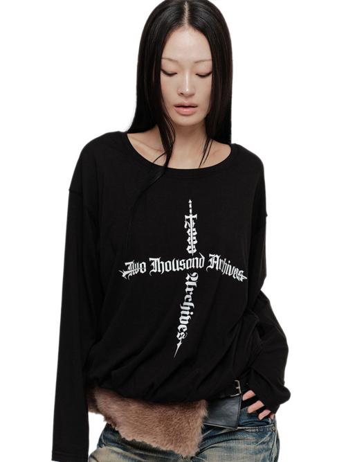 DAGGER DRAPED T-SHIRT (BLACK)