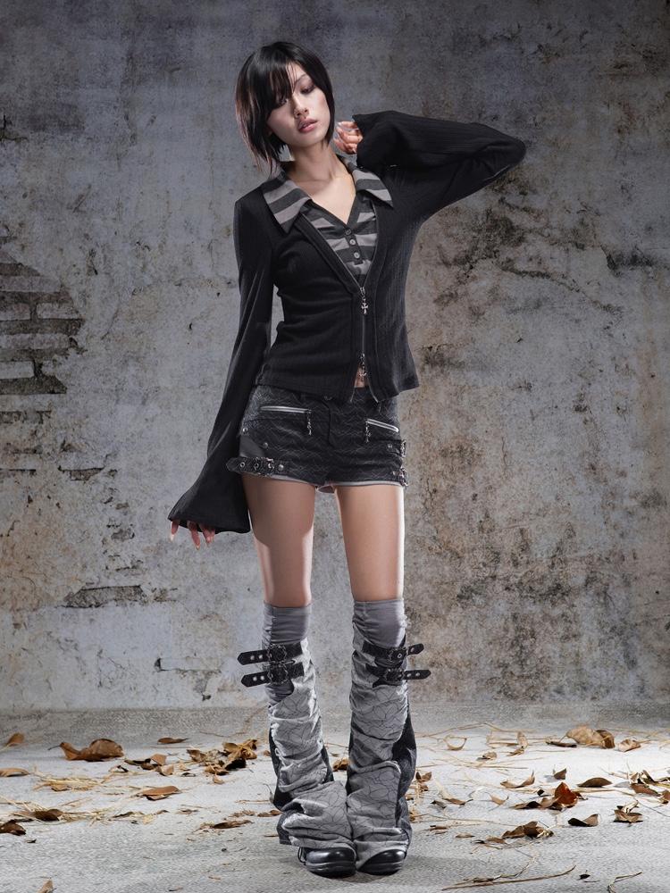 ARIADNAw Retro Lace-Up Faux Shorts & Leg Warmers Set