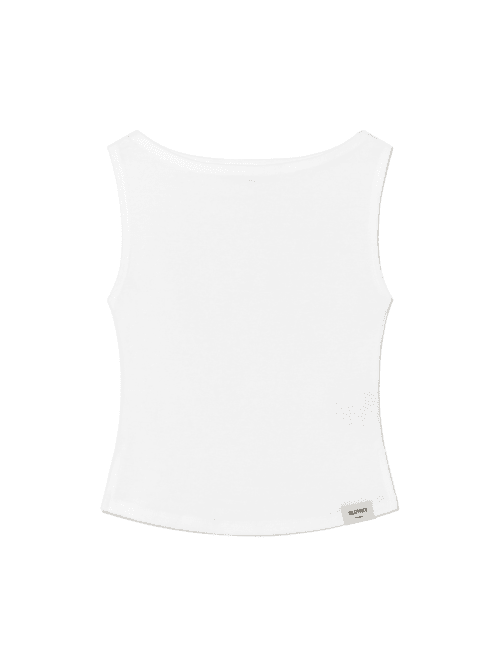 G SLIT SLEEVELESS TOP (WHITE)