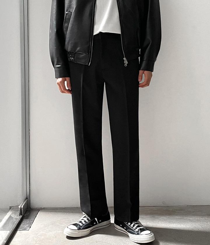 옆밴딩 깔끔 세미와이드 슬랙스