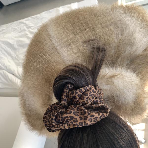 LONSLAN French retro leopard print soft big hairband