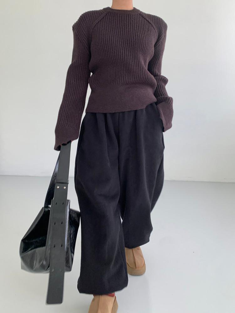 스퀘어 숄더 니트 (2color)