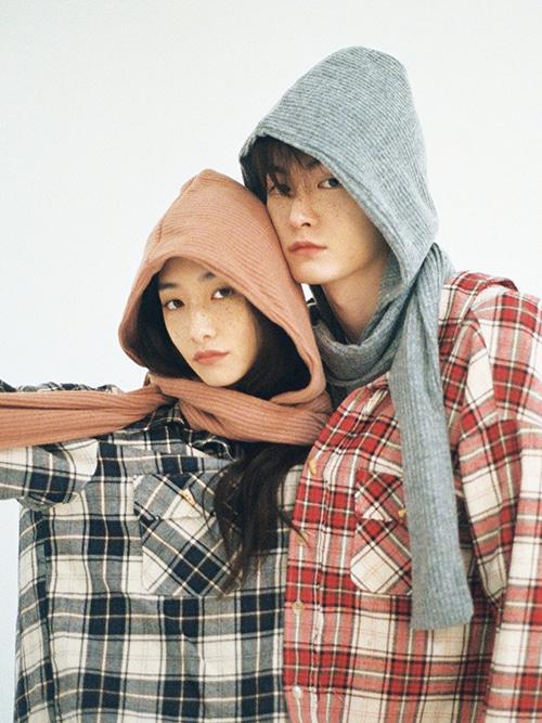 knit hood muffler (3 color) -pink, gray sold out