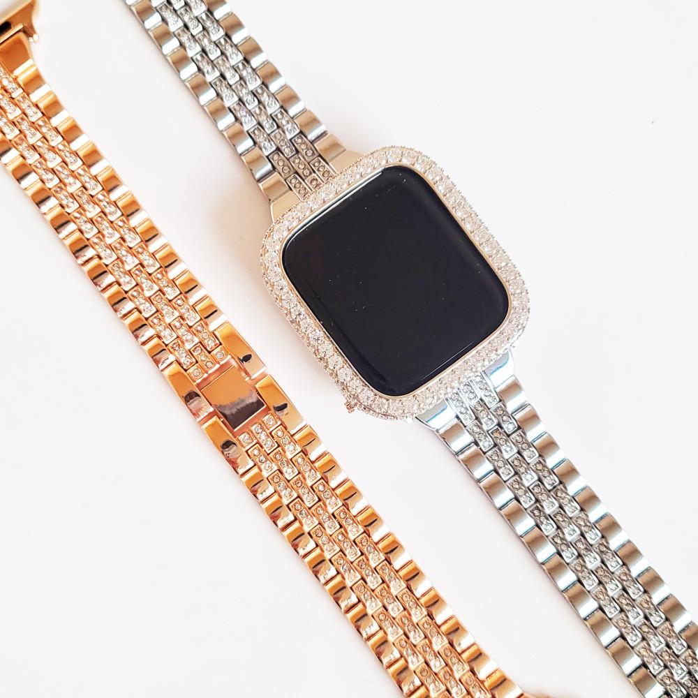 해피클램 애플워치 메탈 큐빅 스트랩 8 se 2 호환 밴드