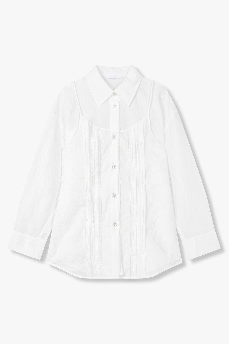 나일론 핀턱 뷔스티에 셔츠