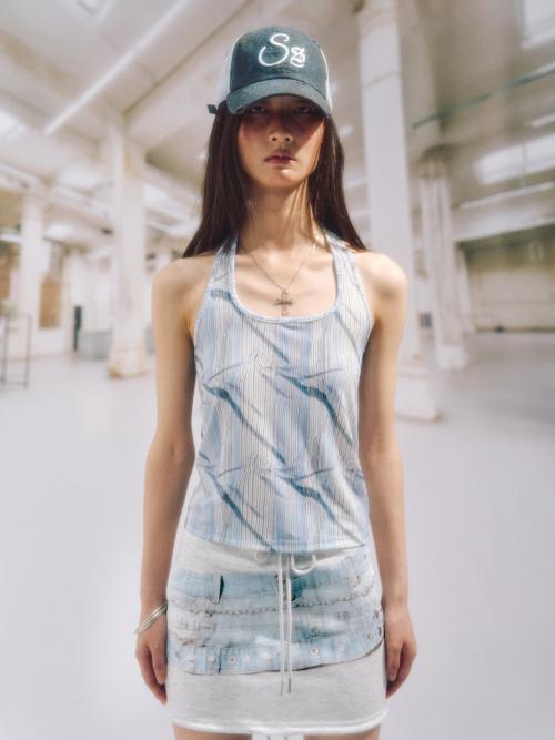 HALIE HALTERNECK TOP_BLUE