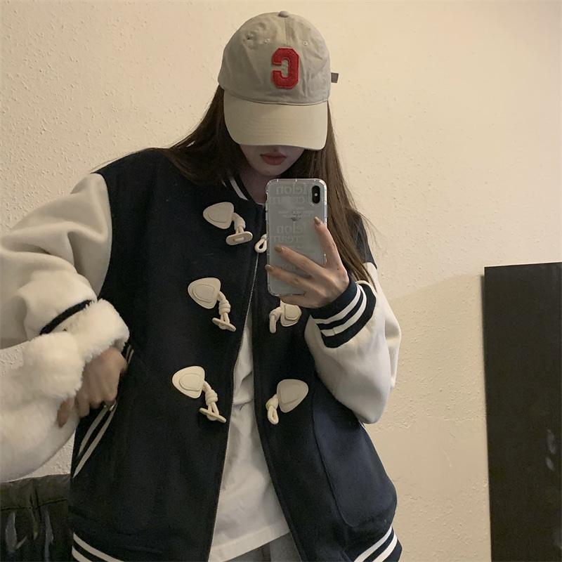 캐주얼 스탠드 카라 긴팔 야구 떡볶이 점퍼 자켓 캠퍼스룩/데일리룩/촬영룩/여행룩/개강룩