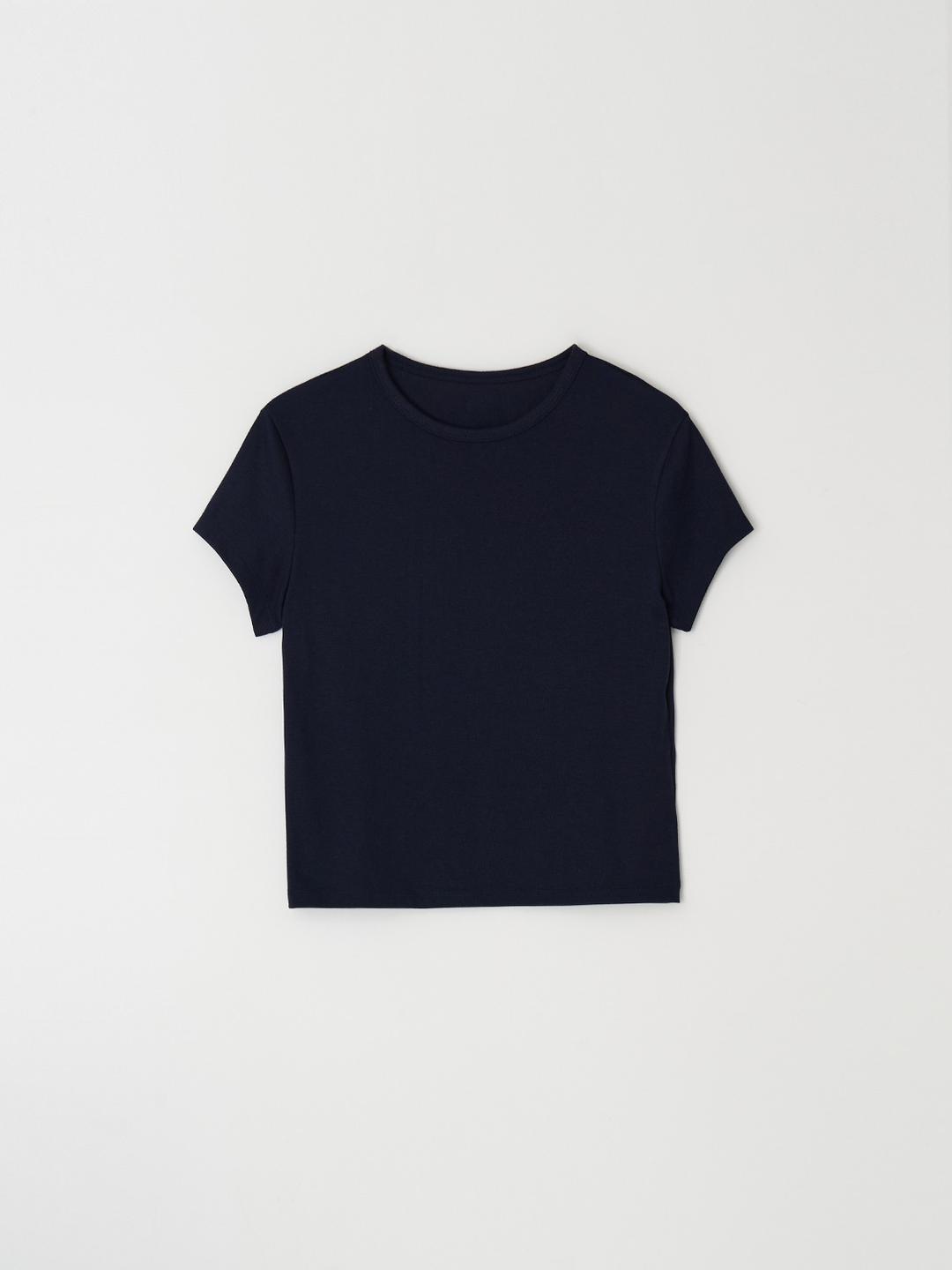 Essential Slim Fit Half T-shirt - Navy