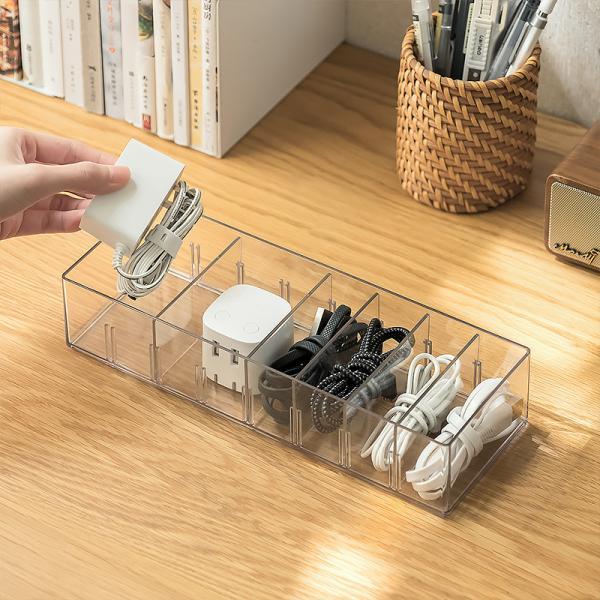 투명 칸막이 케이블 정리함 USB 충전기 전선정리 3종