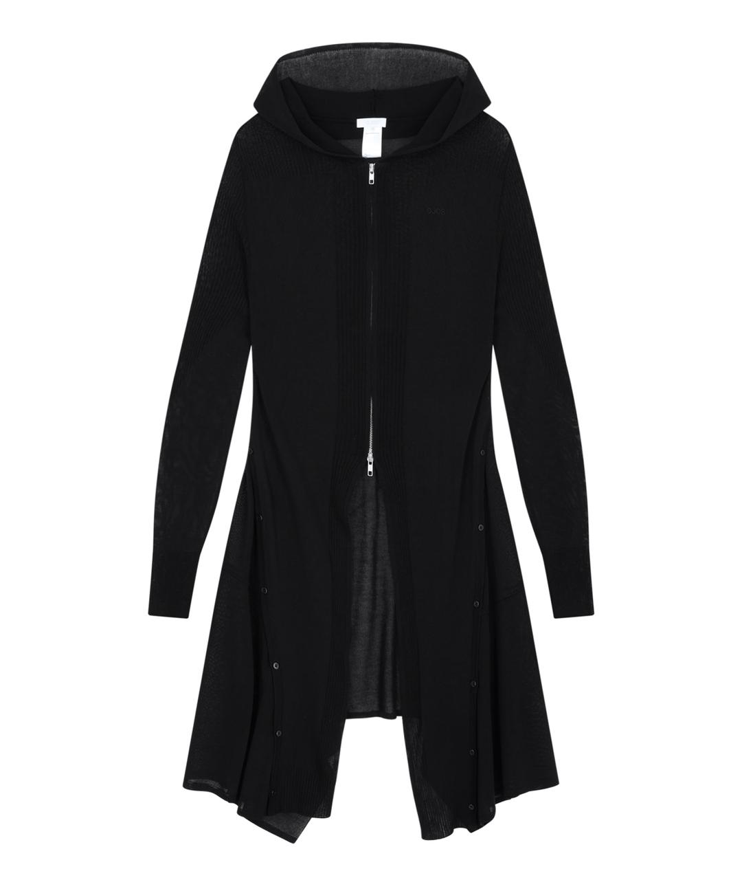 Detach Panel Knit Hoodie / Black