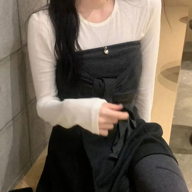 울 앙고라 긴팔 라운드 레이어드 티셔츠 (3col)