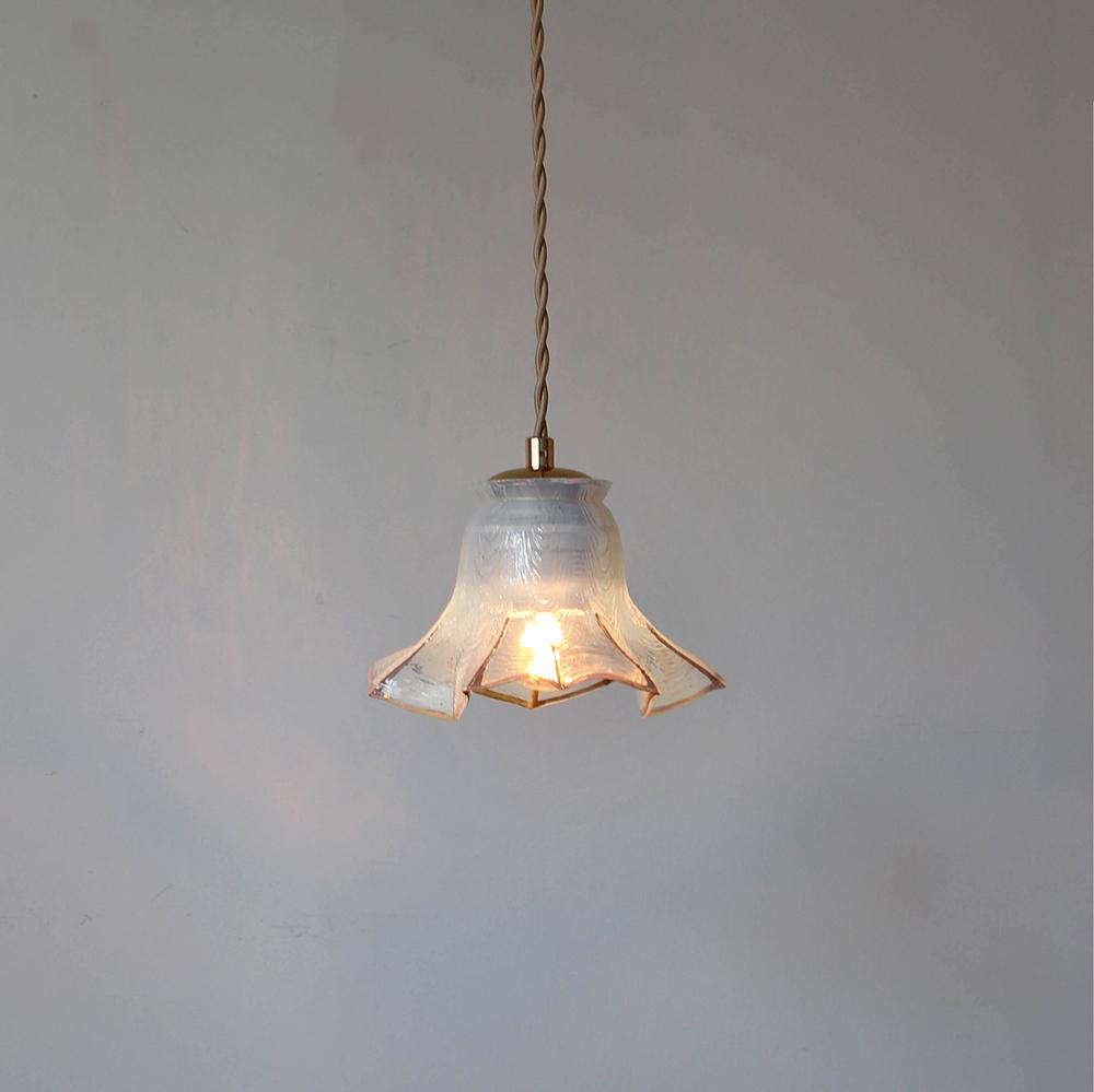 1950s France Vaseline Glass Pendant Lamp
