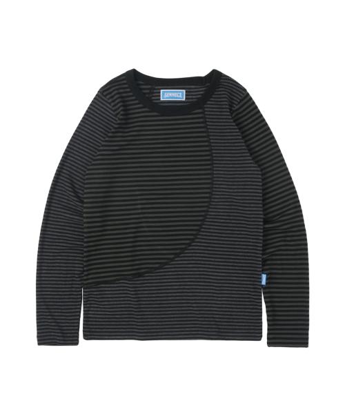 Truth Striped LS Tee - Charcoal