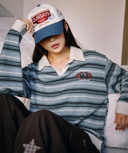 팀 93 스트라이프 카라티 블루