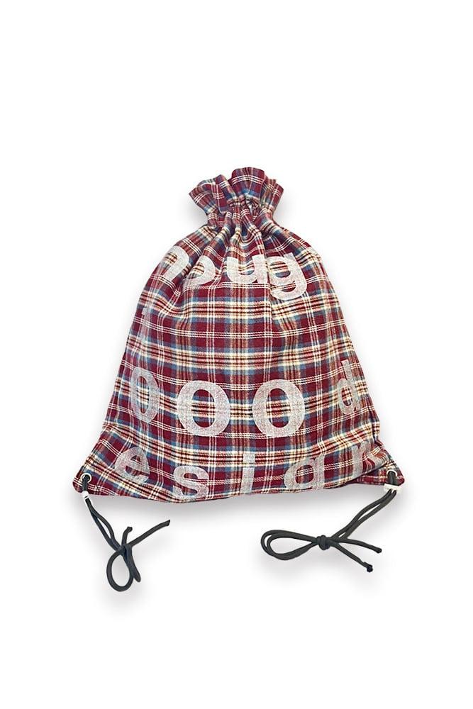 [nought] 000 Design Check Gym Sack / Burgundy