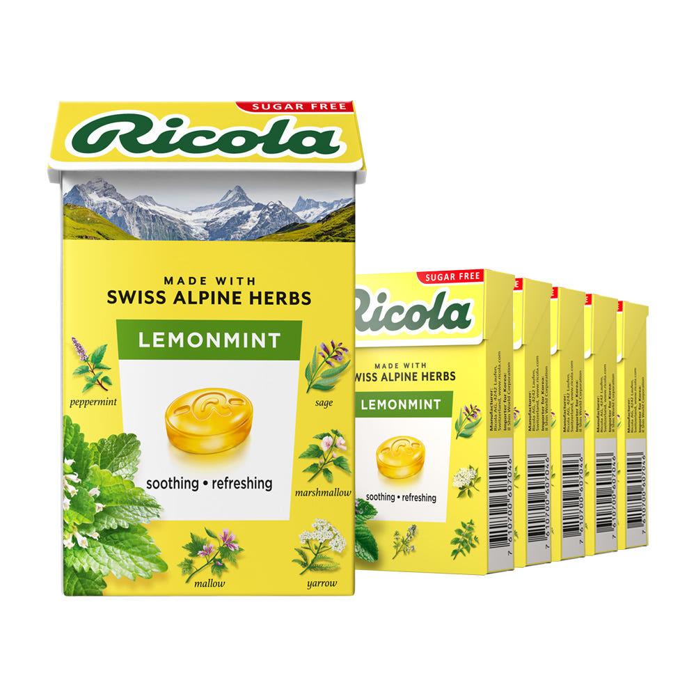 리콜라 스위스 허브 무설탕 캔디 레몬민트 40g 5개