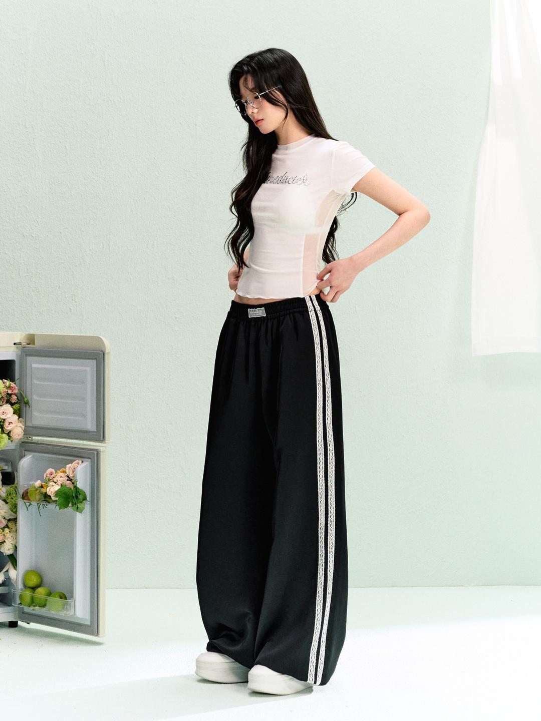 [LaLuneDuCiel] Side Lace Loose Sweat Pants