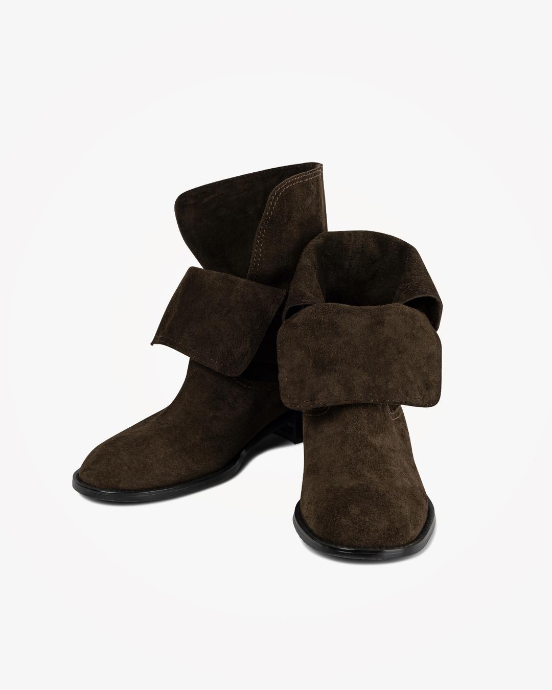 90S VINTAGE ANCLE BOOTS (DARK BROWN)